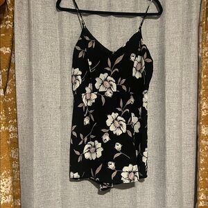 Lulu's Black Floral Print Romper